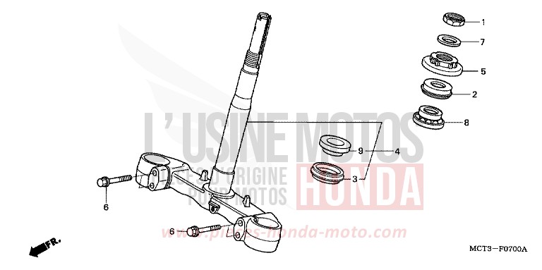 STEERING STEM for Silver Wing CYBER GOLD (Y170) from 2002